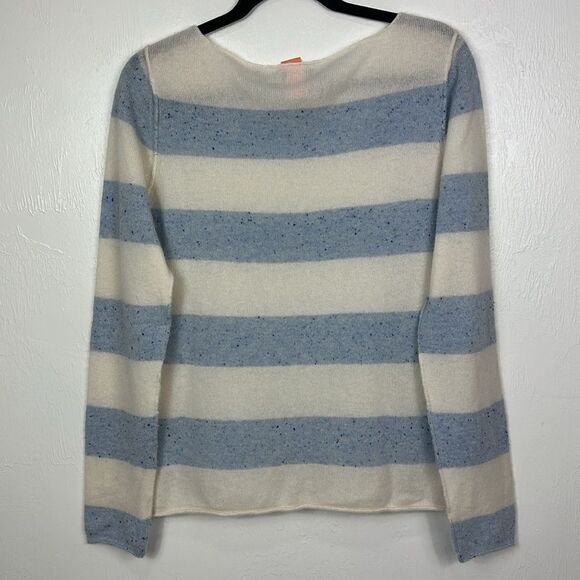 ATM Anthony Thomas Melillo Striped Cashmere Sweater In Periwinkle Combo Size L - Picture 5 of 10